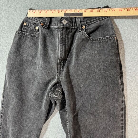Levis Jeans Womens Size 8 550 Black High Rise Tapered Relaxed Fit Preppy - Picture 3 of 10